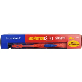 zubní pasta Zubní pasta Truesmile Monster Kids jahodová + kartáček 3–6 Let 75 Ml