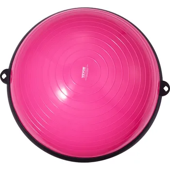 Gymnastický míč VEVOR Gymnastický míč 58,4 cm s odporovými gumami a nožní pumpou, růžový