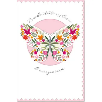 Ditipo Blahopřání L - Mnoho štěstí a zdraví k narozeninám (motýl) 6890630