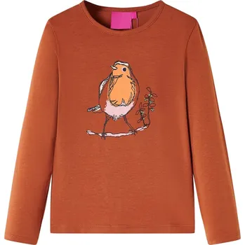 Dětské tričko s dlouhým rukávem koňakové 128 - 8721012039131