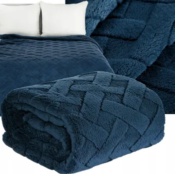 Prostěradlo Přikrývka Eurofirany polyester 200 cm x 220 cm modrá