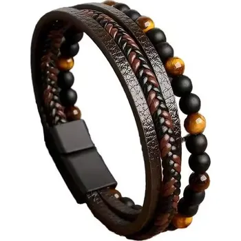 Náramek Originální hnědý pánský náramek