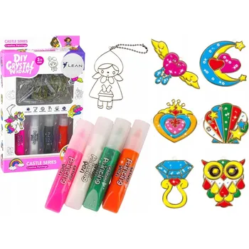 kreativní sada KREATIVNÍ SADA VITRÁŽE K MALOVÁNÍ ZATUHNOUCÍMI BARVAMI + ZÁVĚSKY