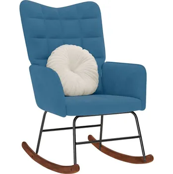 Křeslo Houpací křeslo modré samet - 8721158362674