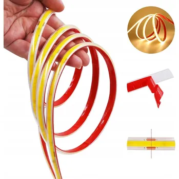 LED páska LED COB pásek 230V 10W teplá bílá neon – dělitelný po 10 cm – s připojením do zásuvky