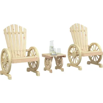 Zahradní sestava 3dílná zahradní sedací souprava masivní jedlové dřevo - 8721012233232