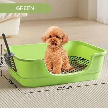 Toaleta pro kočku Toaleta pro kočky/Misky pro kočky/psy zelená s lopatkou 47,5 × 35 × 15 cm - Pohodlná a praktická