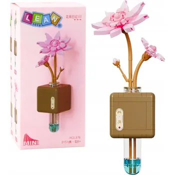 ostatní stavebnice STAVEBNICE LOTOSOVÝ KVĚT RŮŽOVÉ BARVY V LAHVIČCE, SADA NA SKLÁDÁNÍ