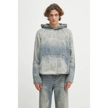 Dámská mikina Džínová mikina Daily Paper Destroyed Denim Hoodie 2521025 modrá 50X, vel. L