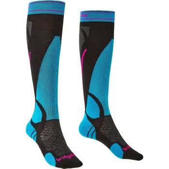Dámské ponožky Dámské podkolenky Bridgedale Ski Lightweight black/blue/007 L (7-8,5 UK)