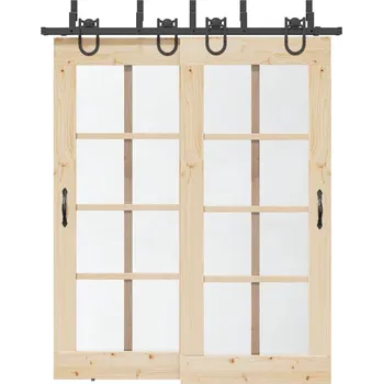 Sada příslušenství pro posuvné dveře 183 cm ocelová černá - 8721102857386