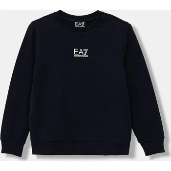 Chlapecká mikina Dětská bavlněná mikina EA7 Emporio Armani 7B000025.AF10380 námořnická modř 59X, vel. 142