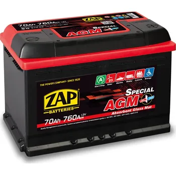 Auto-moto Autobaterie ZAP AGM Special 70Ah 12V 760A (276X175X190) P+