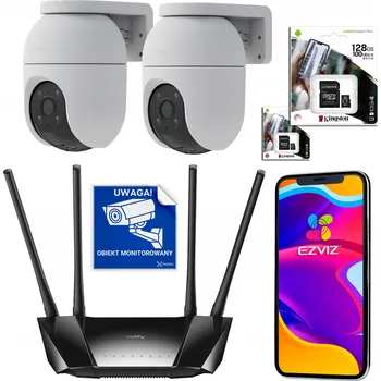 Bezpečnostní kamera Monitorovací sada Ezviz WiFi s routerem na SIM kartu, 4 kamery, IP67