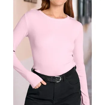 Dámské oblečení Sinsay - Hladká halenka s&nbsp;dlouhými rukávy - růžová - 028CH-30J - 028CH-30J-XL