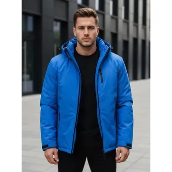 Pánská casual bunda Dstreet Jedinečná modrá zimní bunda s kapucí