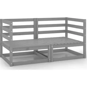 Zahradní sestava Zahradní rohové pohovky 2 ks šedé masivní borové dřevo - 8720286354957