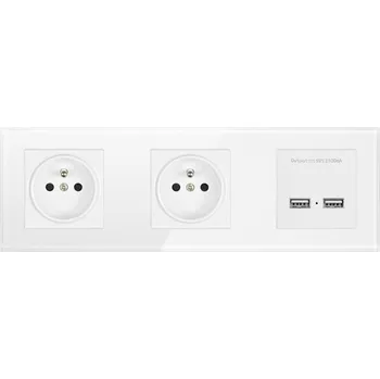 Elektrická zásuvka Dvě zásuvky plus dva USB vstupy