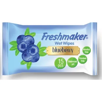 Hygienický ubrousek Freshmaker vlhčené ubrousky s ovocnou vůní - 15 ks Barva: Borůvka