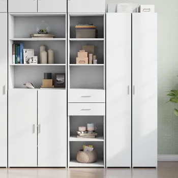 Příborník do zásuvky Skříň highboard bílá 45 x 42,5 x 185 cm kompozitní dřevo - 8721102655371
