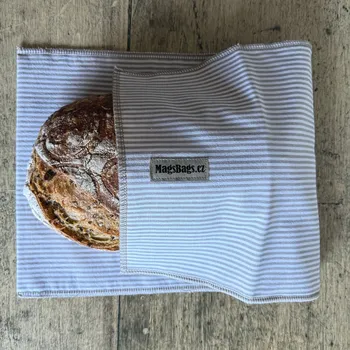 chlebník Chlebapsa - kapsa na chléb, bílá s béžovými pruhy MagsBags.cz