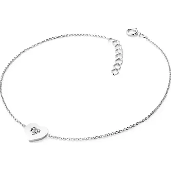 Náramek Náramek z bílého zlata 585/1000 s přírodním diamantem 0,045ct, 10874-NR02-B-DIA délka 17 cm