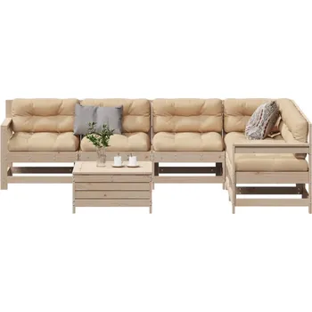 Zahradní sestava 7dílná zahradní sedací souprava s poduškami masivní borovice - 8721012898752