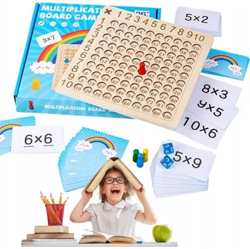 Dřevěná hračka Násobilka Doo Doo dřevěná vzdělávací hra Montessori hnědá