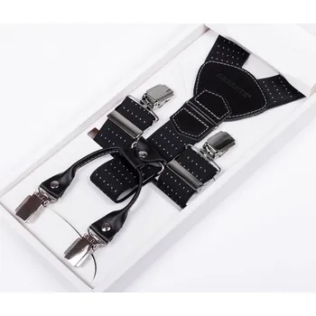 Kšandy Luxusní černé kšandy kožená poutka Assante 90045, Velikost Uni