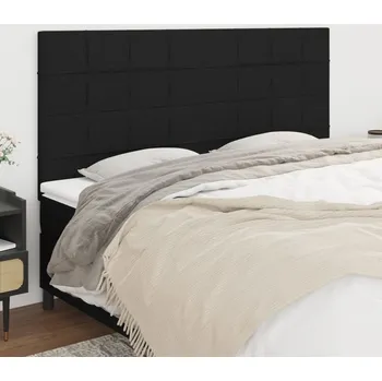 Čelo postele 4 ks černé 100x5x78/88 cm textil - 8720287242208