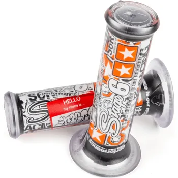 Motocyklový chránič Gripy Stage6 StickerBomb bílá / oranžová