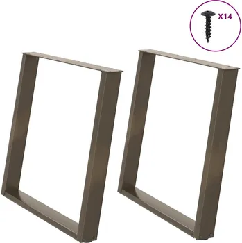 Jídelní stůl Nohy k jídelnímu stolu ve tvaru U, 2 ks, přírodní ocel, 90 x (72-73) cm, ocel - 8721158314635