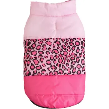 Obleček pro psa Zimní vesta pro malá, střední i velká plemena psů - 7 velikostí Barva: růžová leopard, Velikost: L