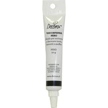 Přisada na vaření a pečení Jedlý psací gel 20g černý - Decora