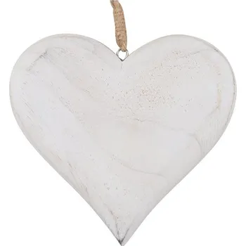 Srdíčko bílé na zavěšení 5 x 7,5 x 0,3 cm 4291