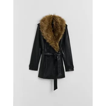 Dámský kabát Koženkový kabát - S - House - černá - 962HN-99X