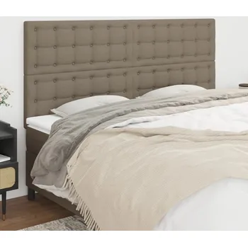 Čelo postele 4 ks taupe 100x5x78/88 cm textil - 8720287246565