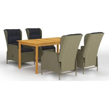 Zahradní sestava 5dílný zahradní jídelní set hnědý - 8720286338773