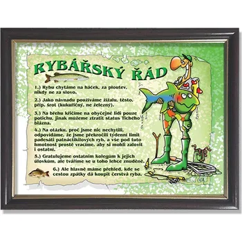 Žertovný předmět Rámeček s textem Rybářský řád