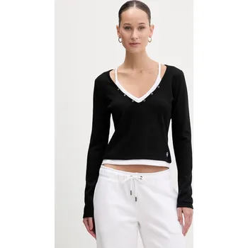 Pánské tričko Tričko s dlouhým rukávem Guess Jeans W6RP31.KD072 černá 99X, vel. XS