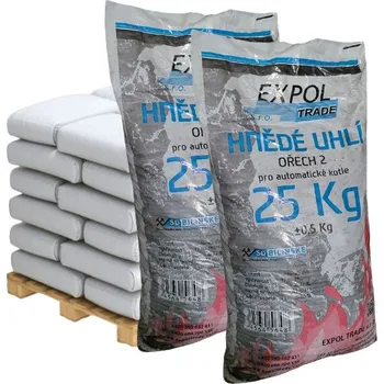 Tuhé palivo Bílinské hnědé uhlí pro automaty ořech 2 10-25 mm 1000 kg