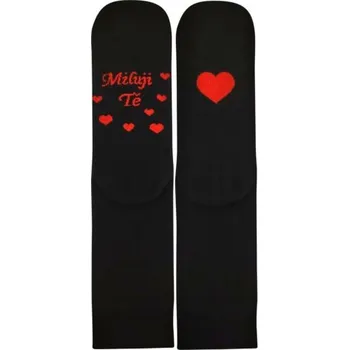 Pánské ponožky Ponožky Lonka Miluji tě černé (Darling 1) L Možnost vrácení zboží ZDARMA do 120 dnů!