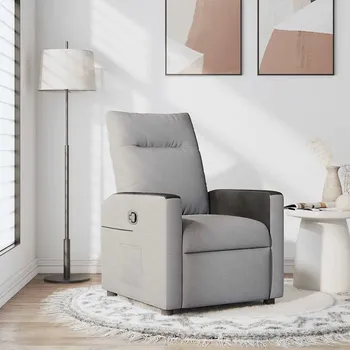 Křeslo Polohovací křeslo obláčkově šedá textil - 8721158657688