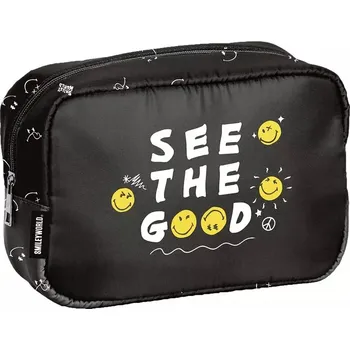 Kosmetická taška Pouzdro na tužky kosmetická taštička Smiley černá pro chlapce dívku