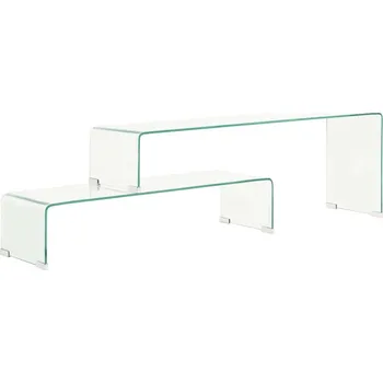 Obývací pokoj vidaXL 2dílný konferenční stolek 90x30x20 / 110x30x40 cm tvrzené sklo [284728]