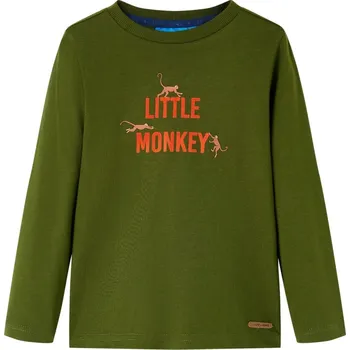 Dětské tričko s dlouhým rukávem tmavě khaki 116 - 8721012026124