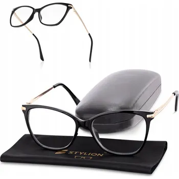 Brýle na čtení Dámské brýle na čtení PLUSY +1.00 Dioptrické Kočičí oči Černo-Zlaté