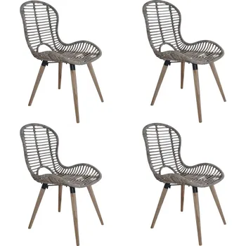 Jídelní židle Jídelní židle 4 ks hnědé přírodní ratan - 8718475617068