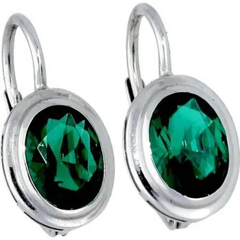 Módní doplněk Goldstore Náušnice z bílého zlata broušený smaragd Váha: 2.08 g