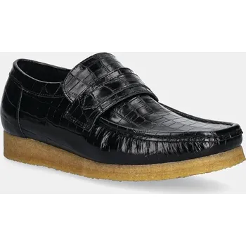 Dámské mokasíny Kožené mokasíny Clarks Originals Wallabee Loafer, 45, černá, 99X
